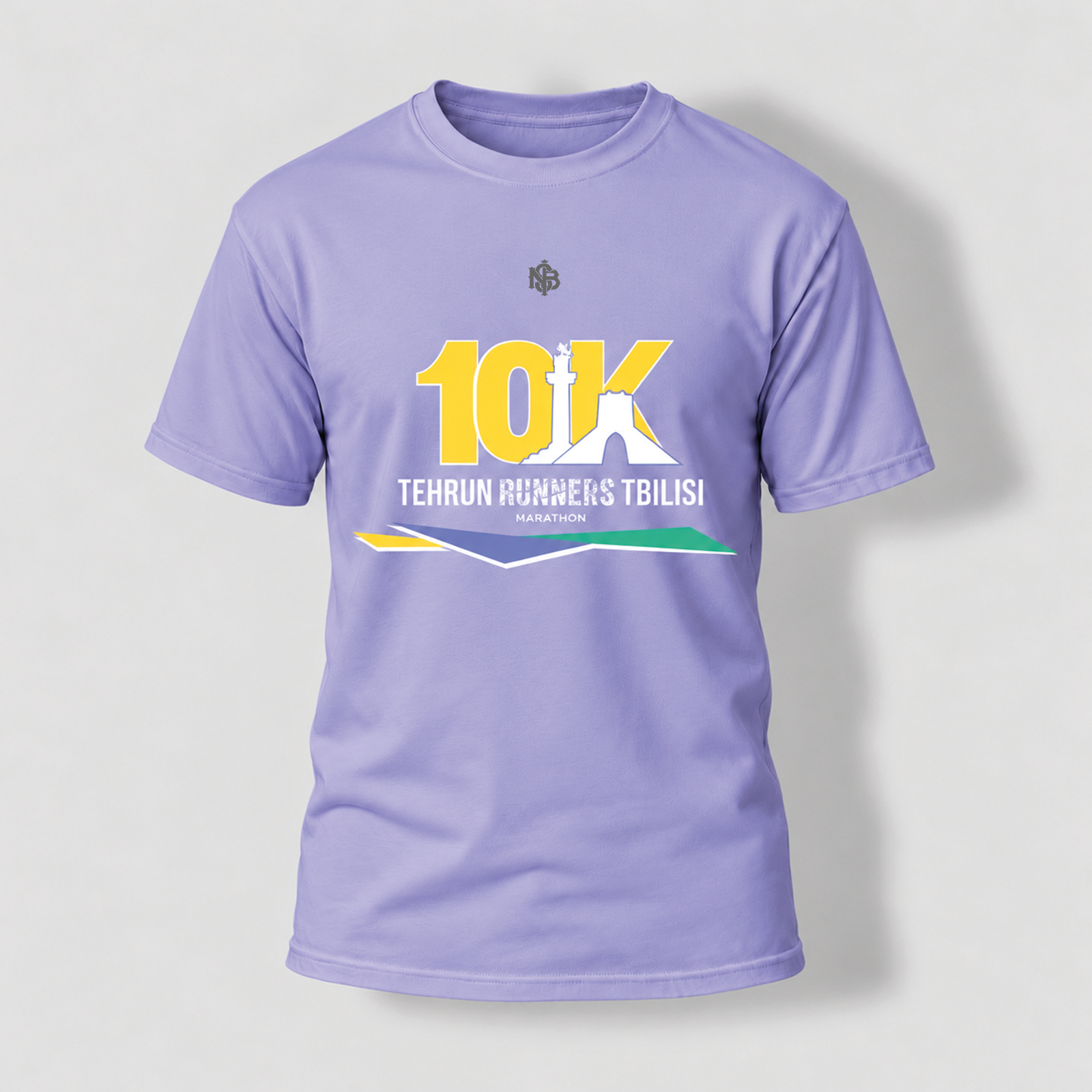 نمای جلوی تیشرت یاسی یادبود تفلیس با طرح 10K